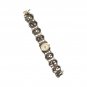 Antique Women`s Wrist Watch Bergland Filigree Sterling Silver Pearls Garnets