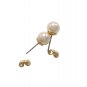 Vintage  6mm Faux Pearls Dainty Stud Earrings  Yellow Gold Plated Posts
