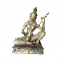 Antique Thai Buddha Sculpture Statue Gold Guilted Bronze 17c Playing Instrument