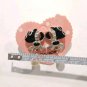 Vintage Faux Pearl Rhinestone Black Enamel Bow Dangle Drop Earrings Posts