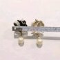 Vintage Faux Pearl Rhinestone Black Enamel Bow Dangle Drop Earrings Posts