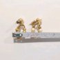 Vintage Faux Pearls Dangle Drop Earrings Yellow Gold Plated Posts