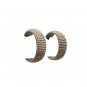 Vintage Classic Open C Hoop Earrings Silver Tone