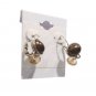 Vintage LCI Liz Claiborne Brown Dangle Drop Earrings Silver Plated Lever Back