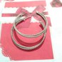 Vintage Classic Large Twisted Open Hoop Earrings Silver Tone