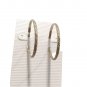 Vintage Classic Large Open C Hoop Earrings Silver Tone