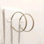 Vintage Classic Large Open C Hoop Earrings Silver Tone