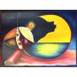 Painting Sandrack Jeans Abstract Romantic Mystical Haitian Oil Canvas Signed