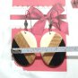 Vintage Beige Brown & Black Oval Bakelite Dangle Drop Earrings Silver Tone Hook