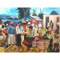 DL Milles Painting Haitian Art "Marketplace" Oil on Canvas Signed Fine Art