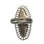 Women's Ring Russian Baltic Yellow Honey Amber 875 Silver Antique Art Nouveau