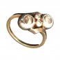 Women's Ring Antique Rose Round Cut 4 Fancy Diamonds 585/14K Yellow/White Gold