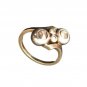 Women's Ring Antique Rose Round Cut 4 Fancy Diamonds 585/14K Yellow/White Gold