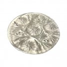 Vintage Bohemian Czech Cut Crystal Round Platter Rimmed Footed Cake Plate 11”