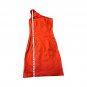 Boomode Women`s Dress Orange Satin One Shoulder Under Knees Sz S