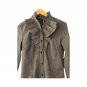 Yisili Women`s Shirt Elegant Black Grey Plaid Long Sleeve Button Up Size M