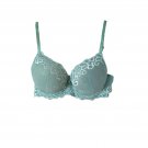 Hush intimates 34C women's push up bra green lace