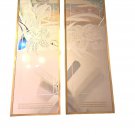 Vintage 80s Mirror Set Of 2 Etched Floral Gold Frame 28"x10"