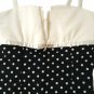 Handmade Polka Dot Black and White Top with Rhinestones Sleeveless Size S