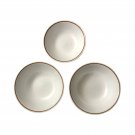 Corelle By Coning Set 3 Soup Serving Deep Plates White Red Rim