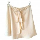 Le Lis Collection Beige Silk Mini Skirt with Side Holes Wrap- Women's L Large