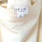 Le Lis Collection Beige Silk Mini Skirt with Side Holes Wrap- Women's L Large