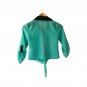 Beautees Women`s Shirt Button-Up 3/4 Sleeve Green Black M fits (XS)