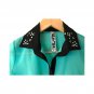 Beautees Women`s Shirt Button-Up 3/4 Sleeve Green Black M fits (XS)