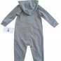 NWT Nike Baby Boy infant 9 M grey hooded zip up romper long sleeve