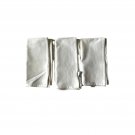 Set Of 3 Table Napkins White Fabric Set Of 3 Table Napkins White Fabric