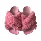 Wild Diva Lounge Women's Faux Feather Pink Slipper Slides Sandals SIZE 8 Wild Diva Lounge Women's Faux Feather Pink Slipper Slides Sandals SIZE 8