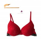 Juicy Couture LA Push Up Bra Red Black Lace 38C NWOT