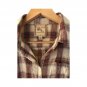 Pink Rose Women`s Shirt Long Sleeve Plaid White Brown Button Up Sz M