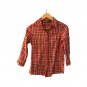 Passport Women`s Shirt 3/4 Sleeve Plaid Red White Black S Button Up 100% Cotton