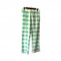 Just Be Women`s Pajama Pants Bottoms Sz S Plaid White Geen