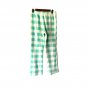 Just Be Women`s Pajama Pants Bottoms Sz S Plaid White Geen