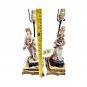 Antique Cordey Table Lamps Set of 2 Porcelain Victorian Couple w Shades