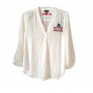 Vince Camuto long sleeve v neck white women's blouse S