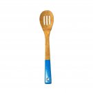 Frying Slotted Wooden Spoon Blue Handle Kitchen Utensil Flip Wok Cooking Frying Slotted Wooden Spoon Blue Handle Kitchen Utensil Flip Wok Cooking