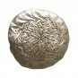 Antique Decorative Throw Pillow Round Silver Satin Moroccan