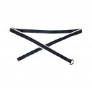 Vintage Women`s Belt Dark Navy Blue Fabric White Border Vintage Women`s Belt Dark Navy Blue Fabric White Border
