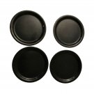 Carlisle Kingline Set Of 4 9" Flat Serving Plates Black Melamine Round Carlisle Kingline Set Of 4 9" Flat Serving Plates Black Melamine Round