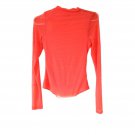 Iris High neck ribbed top long sleeve blouse orange L