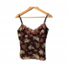 Oasis Women`s Tank Top T-shirt Sleeveless Backless Brown Floral Size S Oasis Women`s Tank Top T-shirt Sleeveless Backless Brown Floral Size S