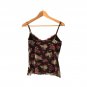 Oasis Women`s Tank Top T-shirt Sleeveless Backless Brown Floral Size S