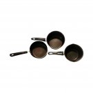 Set of 3 Hard Anodized Nonstick Saute Fry Pans with Handle Black Set of 3 Hard Anodized Nonstick Saute Fry Pans with Handle Black