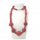 Vintage Boho Statement Necklace Red Graduated Wooden Beads 26" Vintage Boho Statement Necklace Red Graduated Wooden Beads 26"