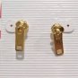 Vintage Zipper Zip Stud Earrings Yellow Gold Plated  Posts