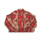 Arizona Jeans Men's Shirt L Plaid Red Beige Grey Long Sleeve Button-Up
