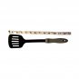 Heat-Resistant Flexible Slotted Silicone Spatula Black Rubber Non-stick